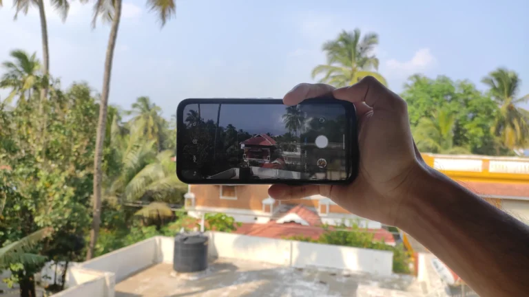 Point of view of taking a picture with smartphone